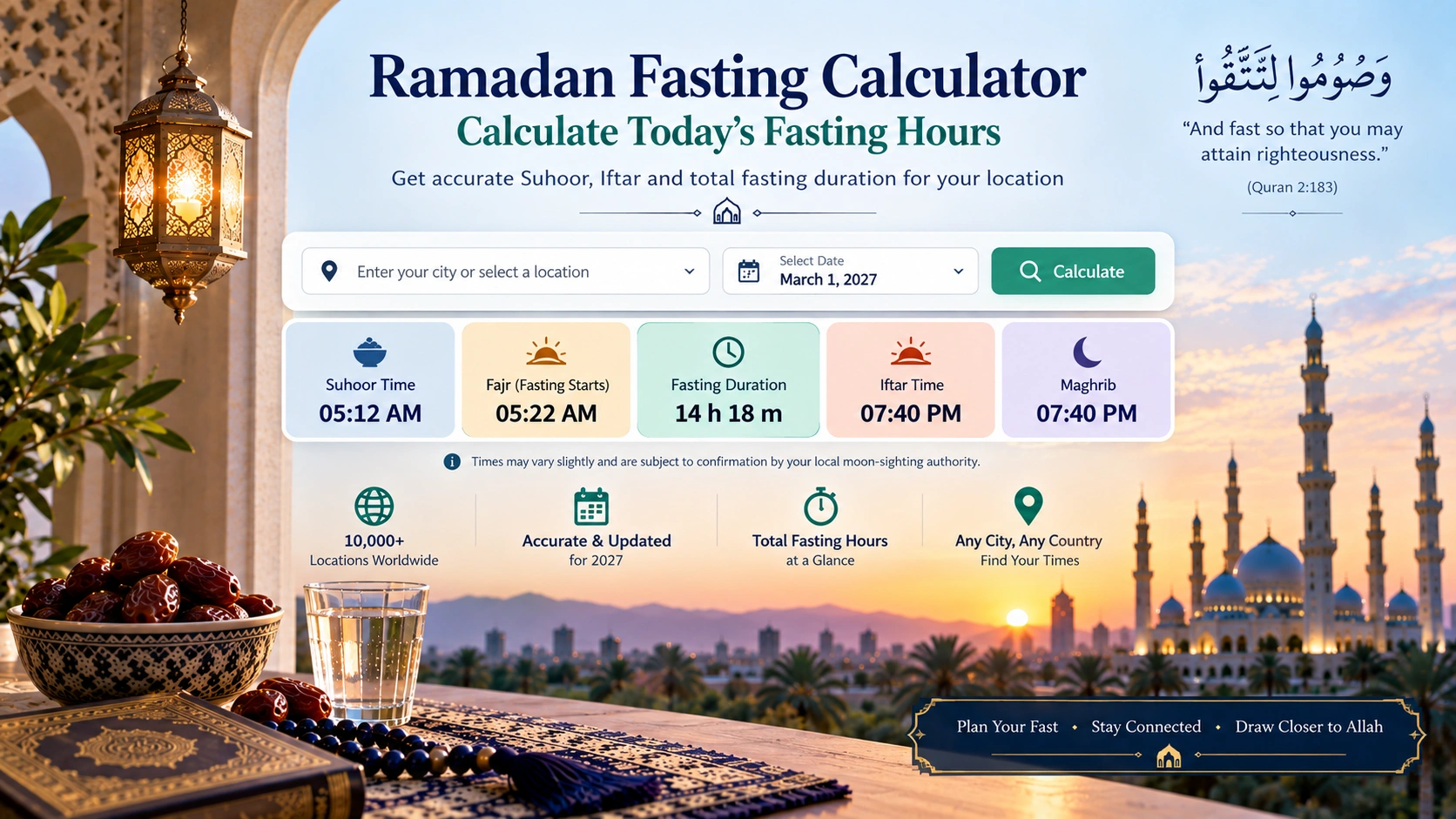 Ramadan Fasting Calculator